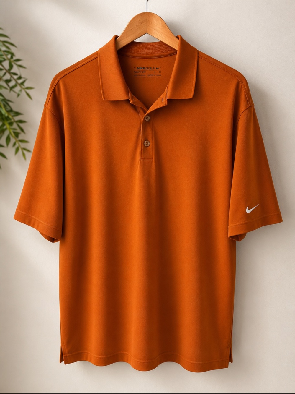 Nike Men’s Burnt Orange Polo Shirt swoosh XL athletic wear performance golf